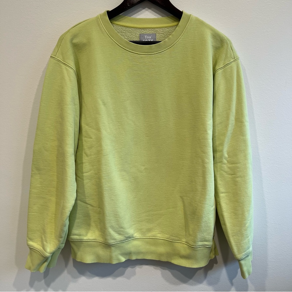 TNA Green Crewneck Sweater Relaxed Fit
